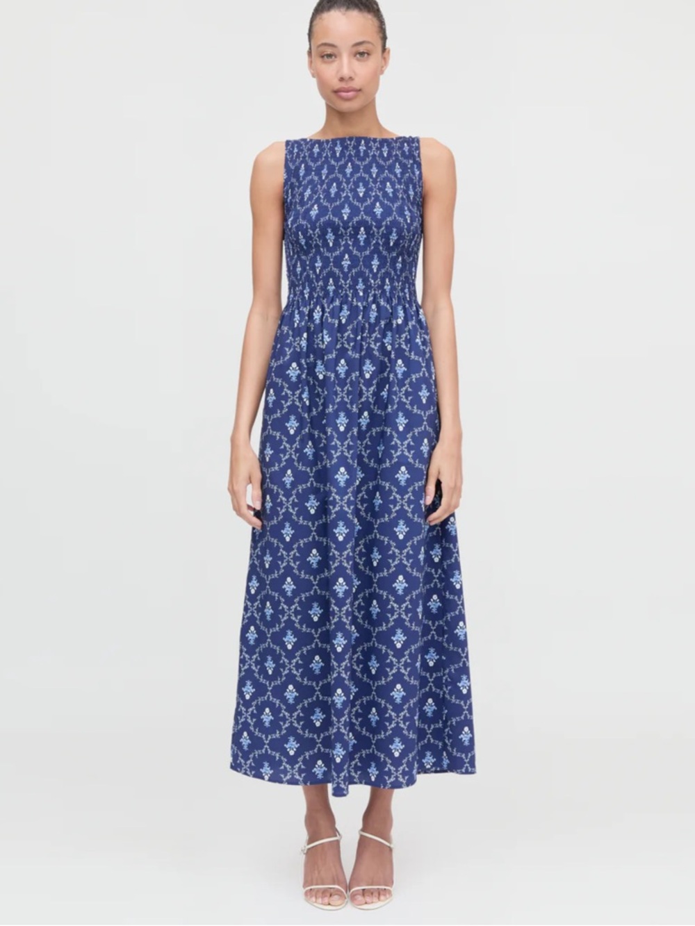 Hill House the nap Cosima smocked midi dress
